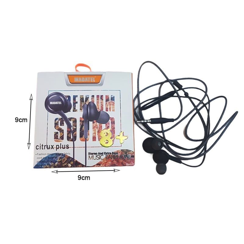 Madatel ενσύρματα ακουστικά 8+ - Music earphones - Ασημί - Χρυσό MADATEL