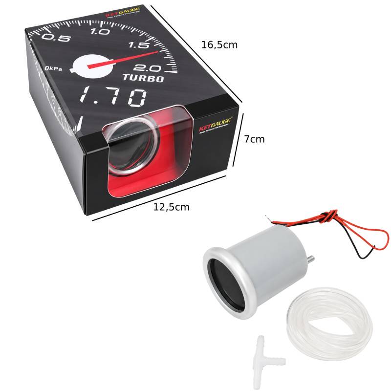 Ket Gauge Όργανο Turbo Boost Αυτοκινήτου με Αισθητήρα - Turbo Boost Gauge with Sensor Ket Gauge