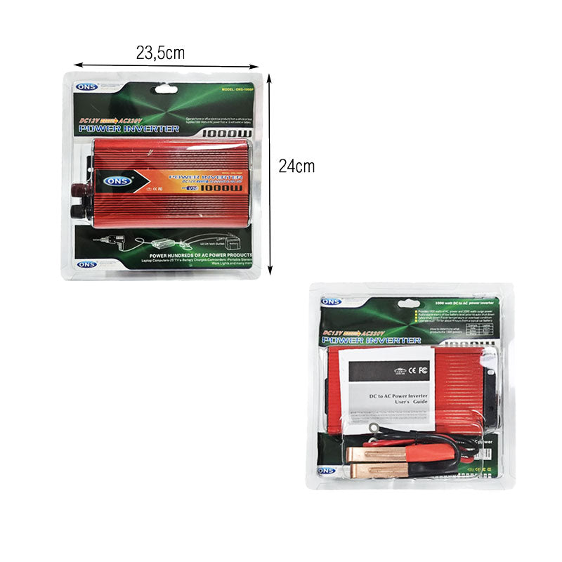 ONS Μετατροπέας Ρεύματος Inverter DC σε AC 1000W για Αυτοκίνητο - DC to AC Power Inverter 1000W for Car ONS