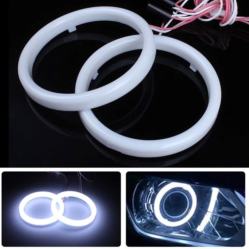 LED φωτιζόμενη στεφάνη αυτοκινήτου Angel Eyes 12-24V – LED Car angel eyes - Άσπρο - Κίτρινο - Κόκκινο - Μπλε OEM