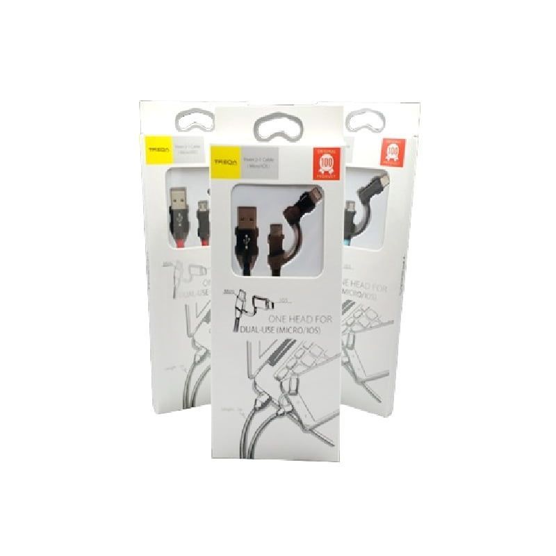 Treqa Καλώδιο Regular USB to Lightning / micro USB Cable 1m CA-812 - One head for dual-use Micro/Ios Treqa