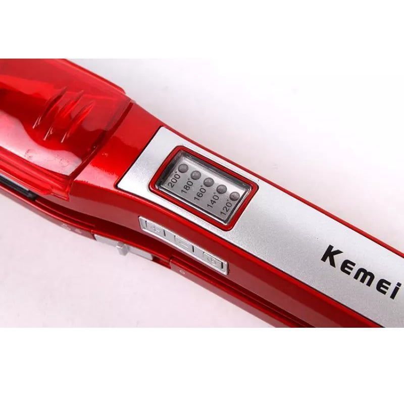 Kemei Πρέσα Μαλλιών με Ατμό και Κεραμικές Πλάκες Ionic 65W KM-3011 - Vapor hair straightener OEM
