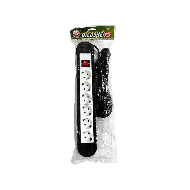 Qiaosheng πολύμπριζο 6 θέσεων με διακόπτη 5m 16A/250V~2500W - 6-position multi-socket with switch OEM