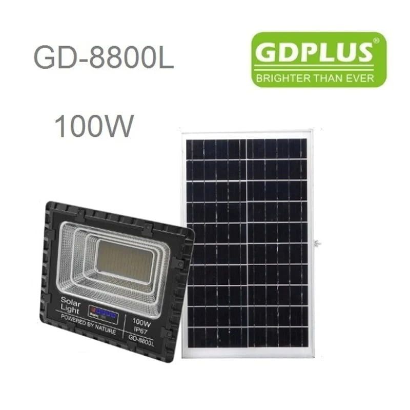 GDPlus Ηλιακός προβολέας τοίχου με τηλεχειριστήριο 100W GD-8800L - Solar Flood Light OEM