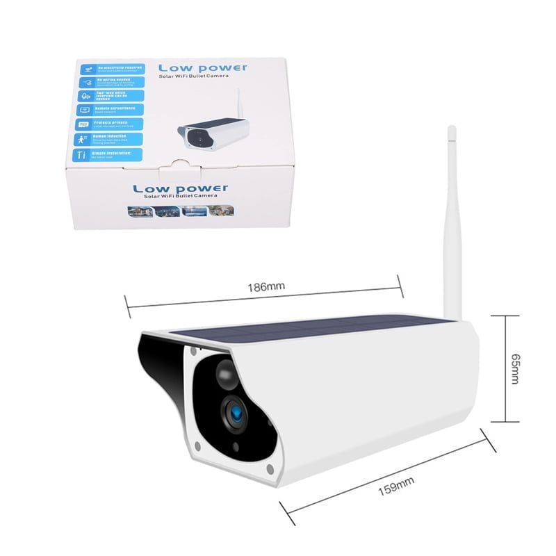 Ηλιακή Ασύρματη Επιτοίχια IP WiFi Κάμερα - Low Power IP WiFi Solar Bullet Camera OEM