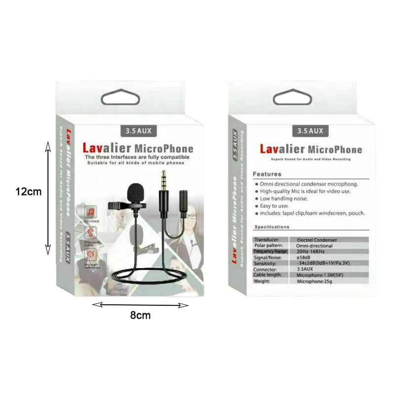 Μικρόφωνο 1.5M AUX 3.5mm HSX-M04 - Lavalier Microphone OEM