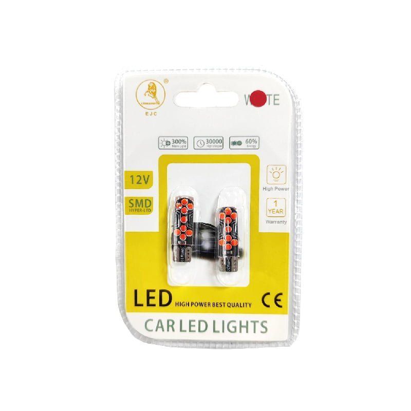 EJC Λάμπες Αυτοκινήτου LED 12V T10-18 2τμχ Κόκκινο - Car LED Lights RED OEM
