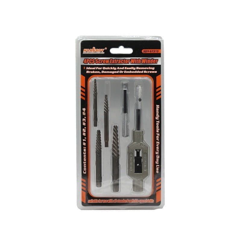 HORUSDY Σετ Τρυπανιών Βιδωτός Εξολκέας 4τμχ SDY-97315 - Screw Extractor with Winder 4pcs Horusdy