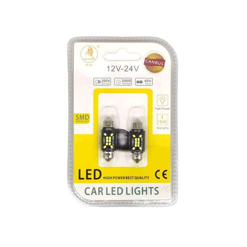 EJC Λάμπες Αυτοκινήτου Canbus LED 2016-T10 36mm 2τμχ ψυχρό φως - LED light EJC