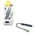 Andowl Αντάπτορας Hub Type-C σε 4 Θύρες USB 3.0 4 in 1 Q-HU806 - Hub Adapter 4 in 1 OEM