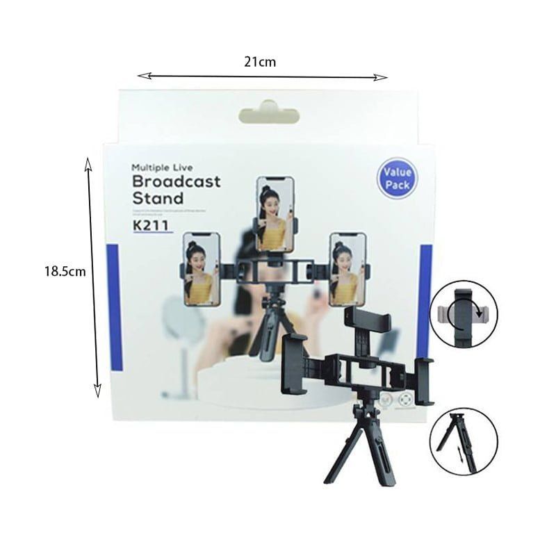 Βάση στήριξης κινητού 3 θέσεων - Multiple live broadcast stand K211 OEM