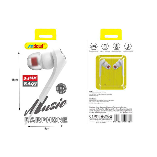 Andowl Ενσύρματα Ακουστικά με AUX 3.5mm EA97 - Earphone ANDOWL