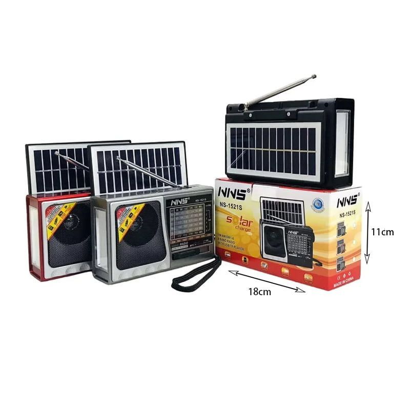 NNS NS-1521S Επιτραπέζιο Ραδιόφωνο Ηλιακό με USB - Radio - Μαύρο NNS