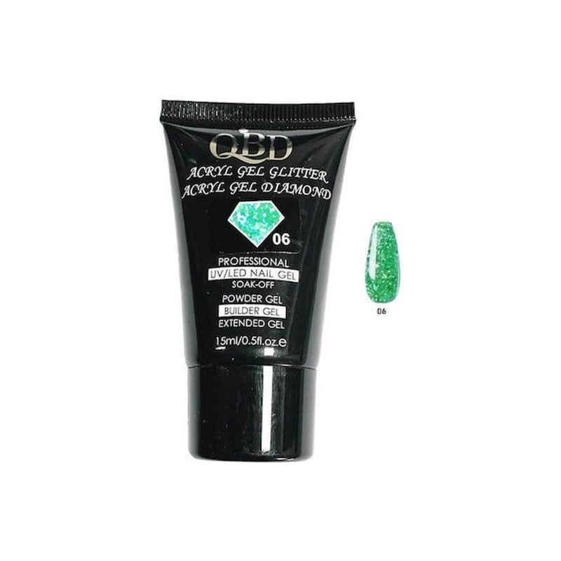 QBD Ακρυλικό τζελ χτισίματος νυχιών #06 - Diamond Acrylic gel glitter UV/LED Nail gel - 1 - 10 - 11 - 12 - 2 - 3 - 4 - 5 - 6 - 7 - 8 - 9 OEM