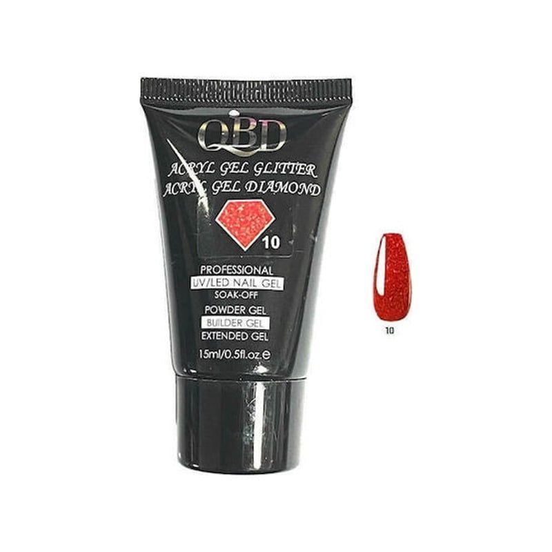 QBD Ακρυλικό τζελ χτισίματος νυχιών #10 - Diamond Acrylic gel glitter UV/LED Nail gel - 1 - 10 - 11 - 12 - 2 - 3 - 4 - 5 - 6 - 7 - 8 - 9 OEM