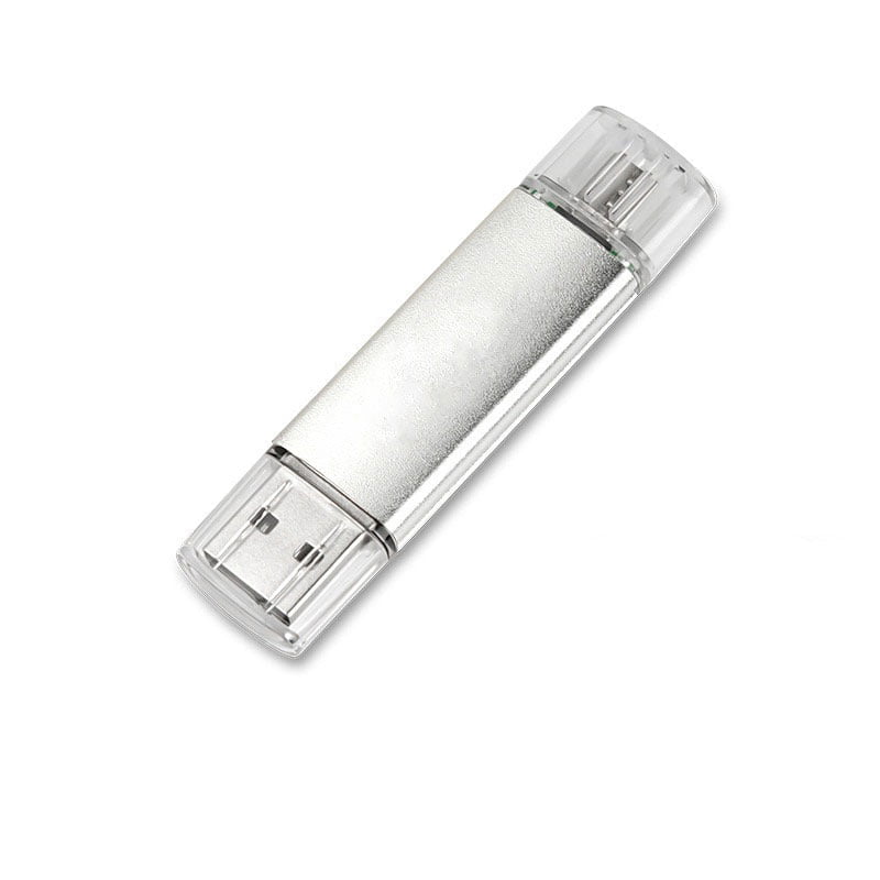 USB stick 32GB με σύνδεση USB & Micro USB - USB flash drive double application - Ασημί - Κόκκινο - Μαύρο OEM