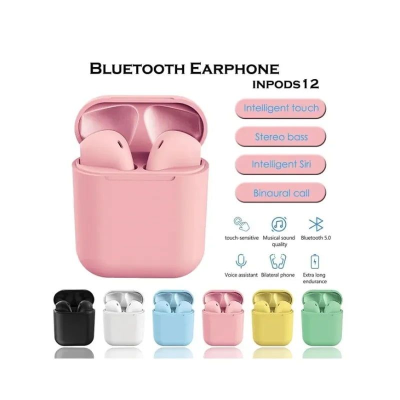 Ακουστικά Bluetooth Inpods 12 - Bluetooth earphones Inpods 12 - Μαύρο OEM