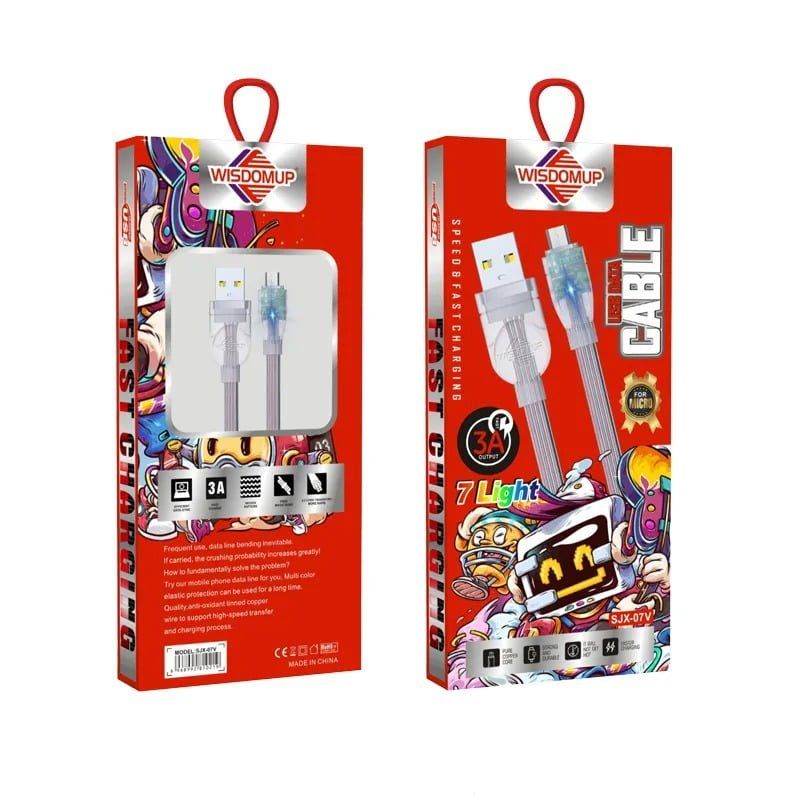 Wisdomup Καλώδια δεδομένων Type-C SJX-07T 3A 7Light - Data cables Wisdomup