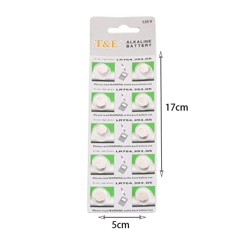 T&E Μπαταρίες αλκαλικές 1.55V LR754-393-G5 - Alkaline battery OEM