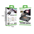 Qiaoyang HDMI splitter 1x4 Διαχωριστής σήματος από 1 είσοδο σε 4 εξόδους QA-HD60 Qiaoyang