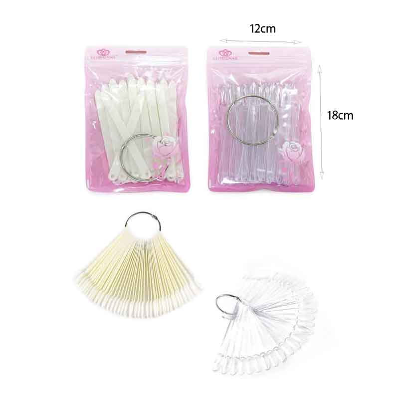 Δειγματολόγιο Νυχιών Μπρελόκ Οβάλ 50τμχ - Nail sample 50pcs - Γαλακτερό OEM
