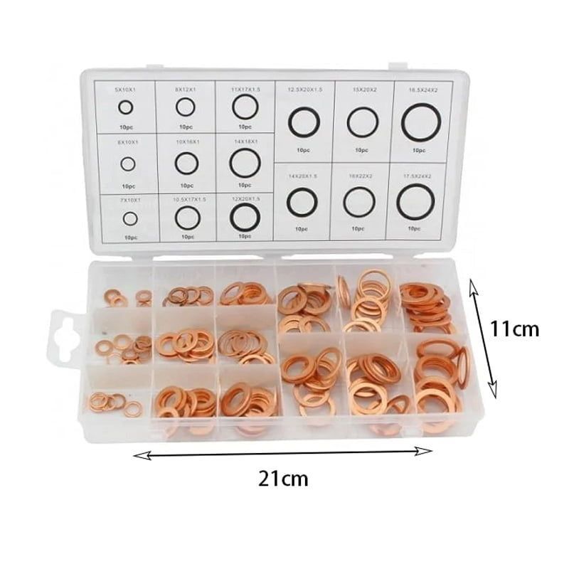 Σετ ροδέλες χαλκού 150τεμ - Copper washer assortment OEM