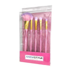 Mini star Σετ 5 Πινέλα Μακιγιάζ - Make-up brushes set - Ροζ OEM