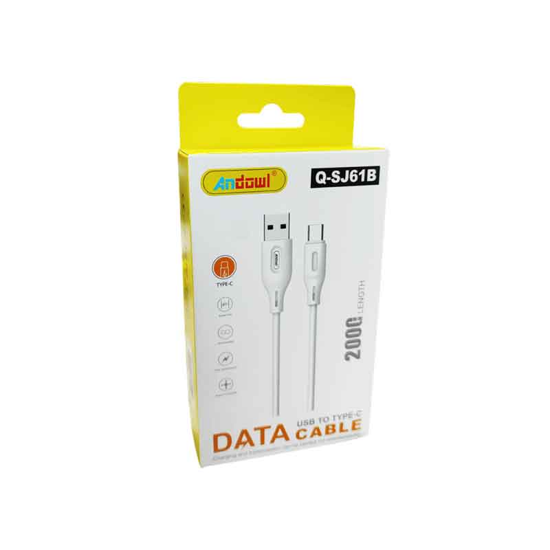 Andowl Καλώδιο Φόρτισης USB σε Type-C 2m Q-SJ61B - USB to Type-C Data Cable