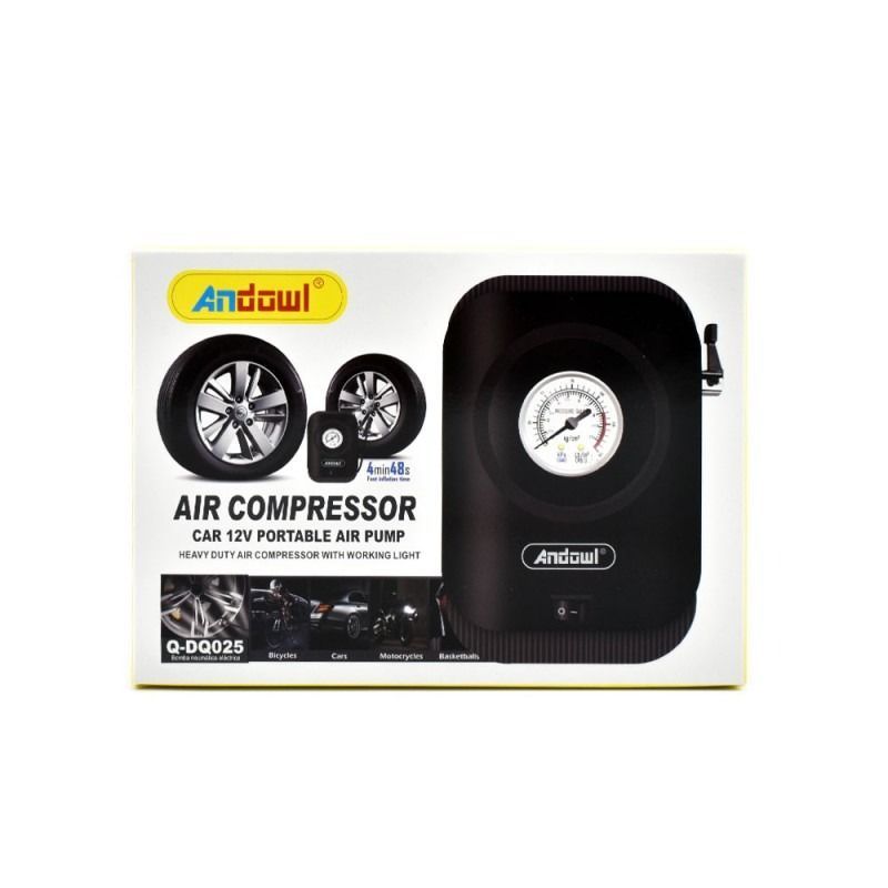 Andowl Κομπρεσέρ Αέρος Αυτοκινήτου 120W 12V με Μανόμετρο Q-DQ025 - Air Compressor ANDOWL