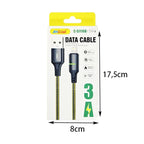 Andowl Καλώδιο δεδομένων USB σε Lightning– 3A Q-SJ116B - Data Cable OEM