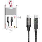 Wisdomup Καλώδιο Φόρτισης και Δεδομένων USB-C σε USB-C με Ένδειξη Ισχύος 60W SJX-47CC - USB-C to USB-C Fast Charging Data Cable with Power Display OEM