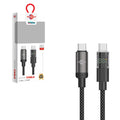 Wisdomup Καλώδιο Φόρτισης και Δεδομένων USB-C σε USB-C με Ένδειξη Ισχύος 60W SJX-47CC - USB-C to USB-C Fast Charging Data Cable with Power Display OEM