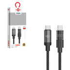 Wisdomup Καλώδιο Φόρτισης και Δεδομένων USB-C σε USB-C με Ένδειξη Ισχύος 60W SJX-47CC - USB-C to USB-C Fast Charging Data Cable with Power Display OEM