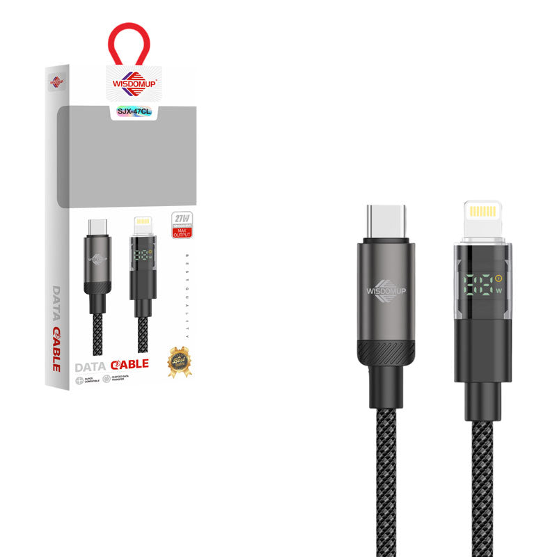 Wisdomup Καλώδιο Φόρτισης Type-C σε Lightning με Ένδειξη LED SJX-47CL - Type-C to Lightning Charging Cable with LED Display OEM