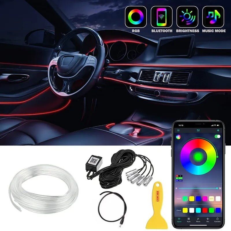 Σύστημα εσωτερικού φωτισμού αυτοκινήτου RGB 5m - Car led atmosphere light OEM