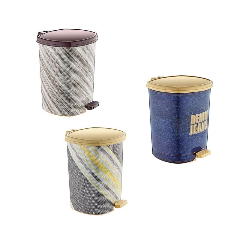 Κάδος σκουπιδιών με πεντάλ 40cm D009 X160- Trash can - bin - Γκρι - Καφέ - Μπλε OEM