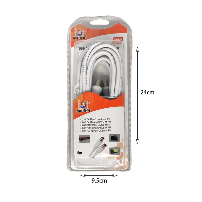 Run & Teng καλώδιo τηλεόρασης αρσενικό/θηλυκό 5m - TV cable RUN&TENG