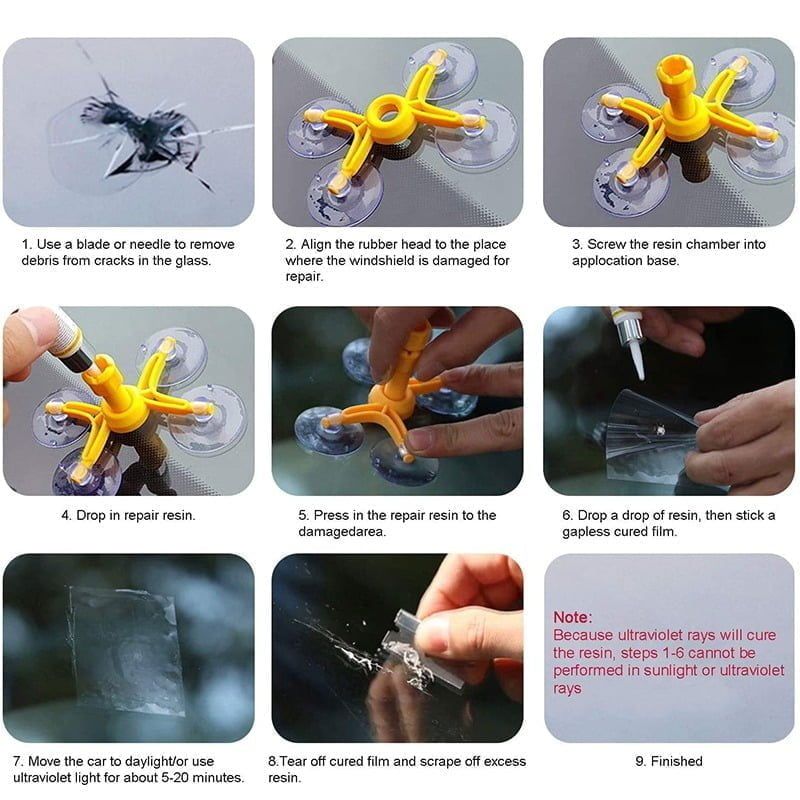 Jiageng Κιτ επισκευής παρμπρίζ αυτοκινήτου - DIY Car Windshield Repair Kit Jiageng