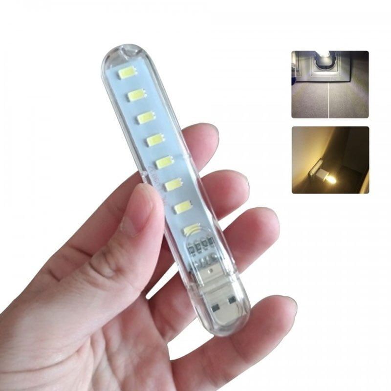 Mini USB LED φορητό φως με 8 led Cool white OEM