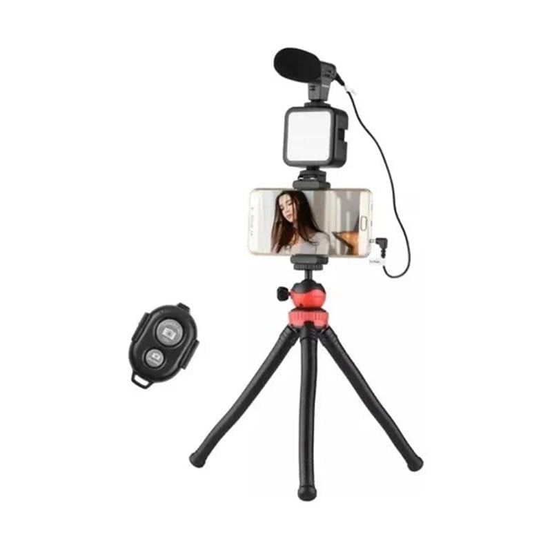 Τρίποδο Εύκαμπτο με Μικρόφωνο - Video making LED ring selfie light kits OEM
