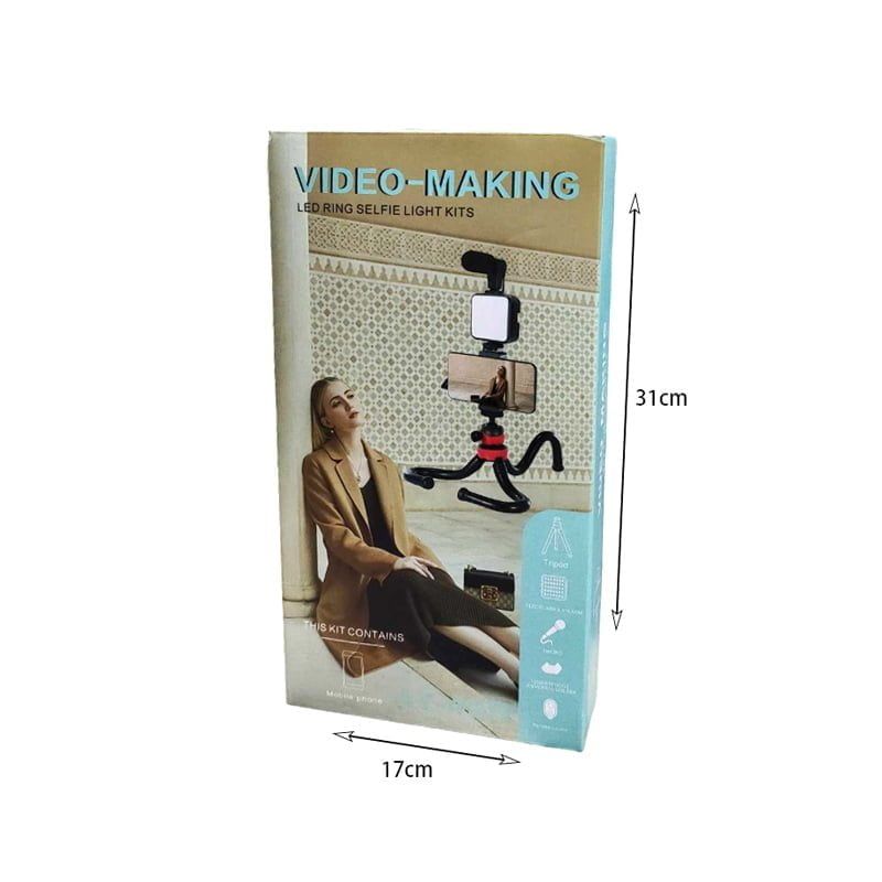 Τρίποδο Εύκαμπτο με Μικρόφωνο - Video making LED ring selfie light kits OEM