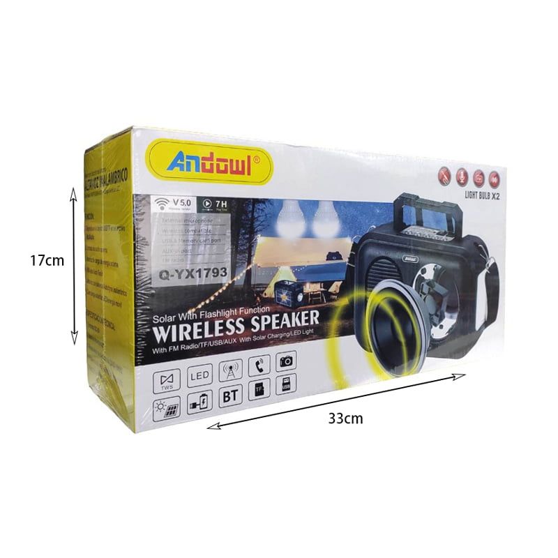 Andowl Q-YX1793 ηλιακό φορητό ηχείο με USB - Solar wireless speaker ANDOWL