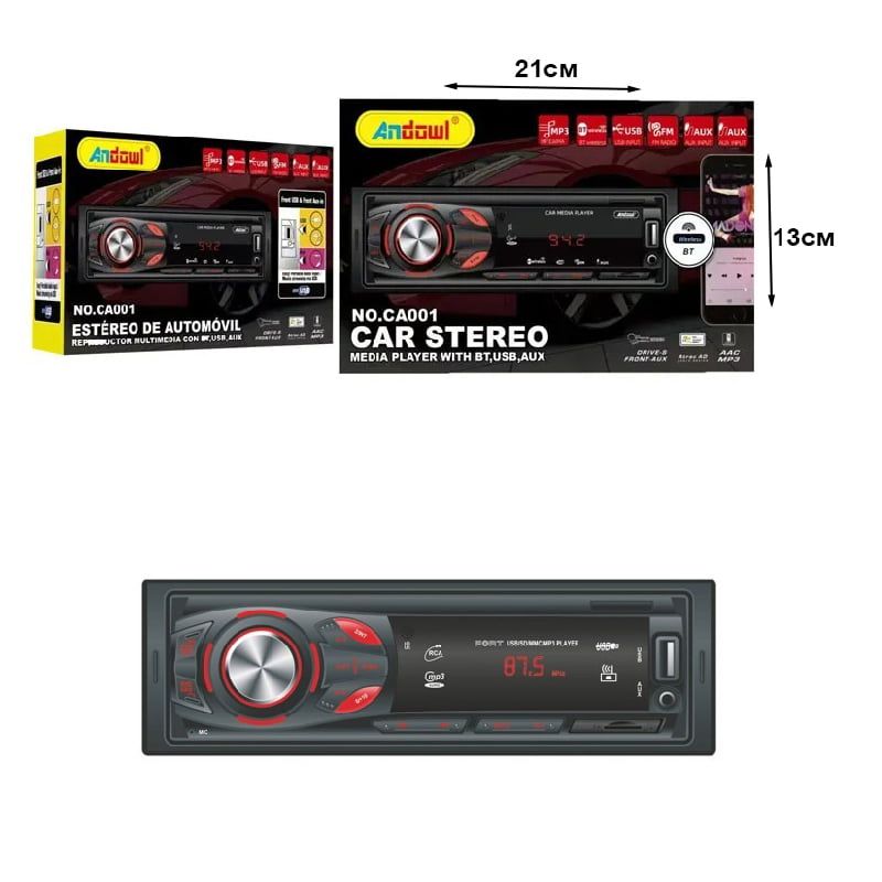 Andowl MP3 player αυτοκινήτου με είσοδο USB/SD/AUX CA001 - Car MP3 player ANDOWL