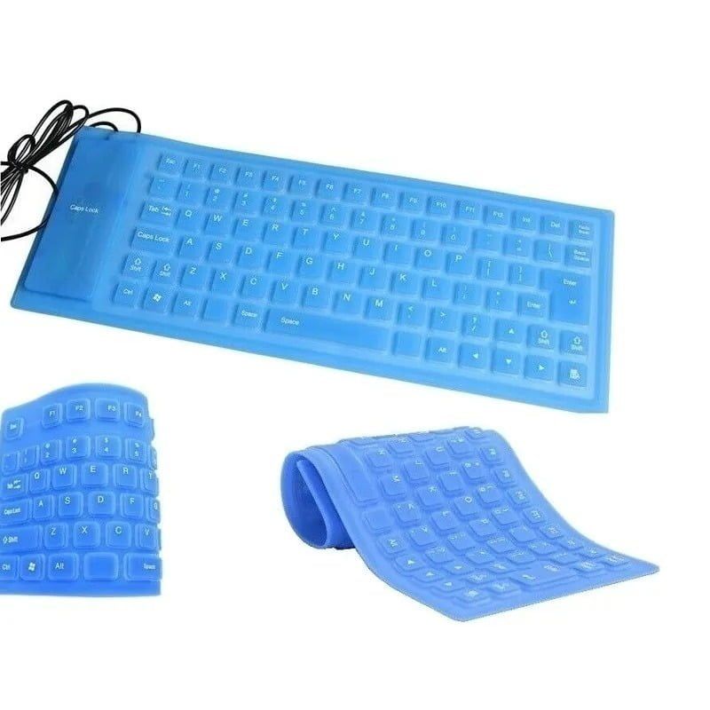 Yelandar Πληκτρολόγιο σιλικόνης - Silicone keyboard - Γαλάζιο OEM