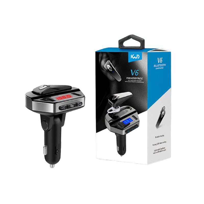 Φορτιστής Αυτοκινήτου Bluetooth με Ακουστικό V6 BT - Handsfree Car Kit FM OEM
