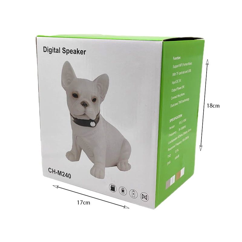 French Bulldog Ηχείο Bluetooth με Ραδιόφωνο και 4 ώρες Λειτουργίας - Digital speaker CH-M240 - Γκρι OEM