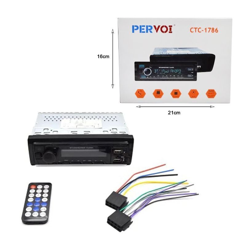 PerVoi MP3 player αυτοκινήτου FM, USB, SD Card, Aux CTC-1786 - Car MP3 player OEM