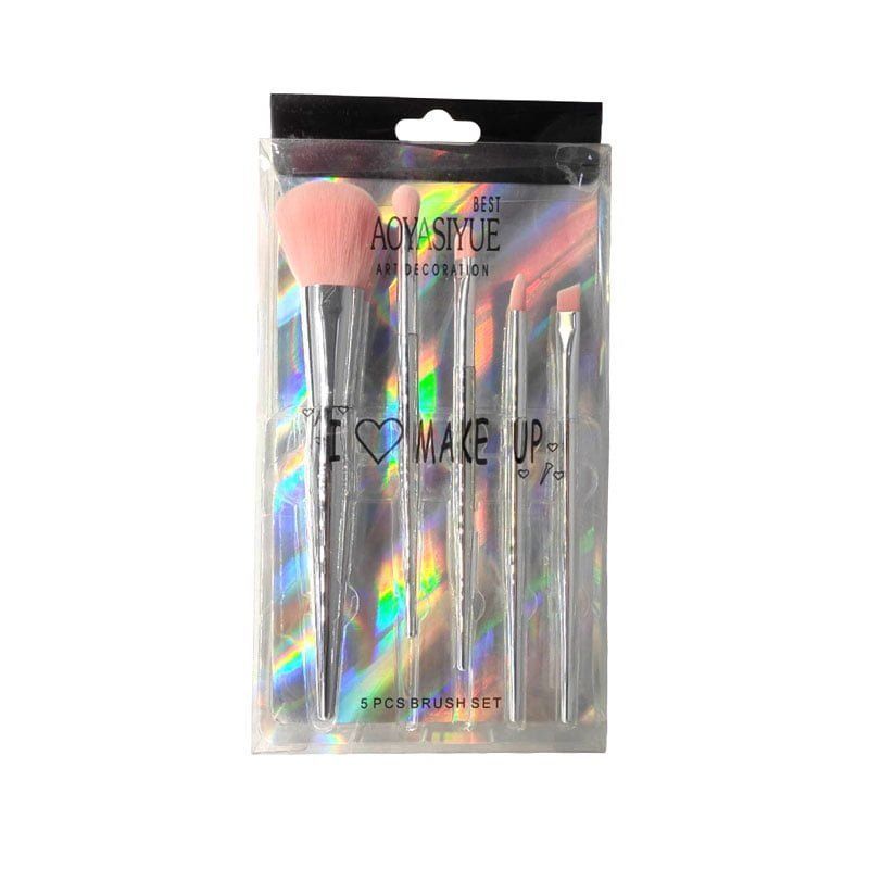 Aoyasiyue Σετ 5 Πινέλα Μακιγιάζ - Make up brush set - Φούξια OEM