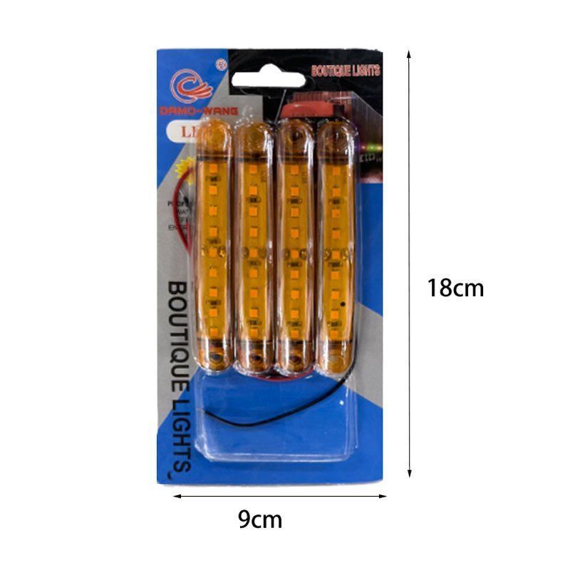 Φώτα όγκου με 9 LED 4τμχ 30V - Boutique lights truck lamp - Πορτοκαλί OEM