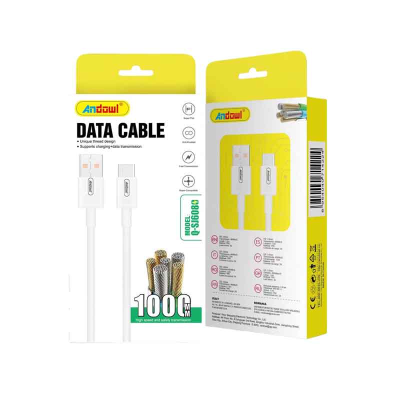 Andowl Καλώδιο δεδομένων USB σε Type-c 3A 1M Q-SJ608 - Data Cable OEM